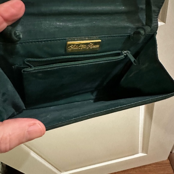 Green suede crossbody from Saks. - Picture 2 of 6